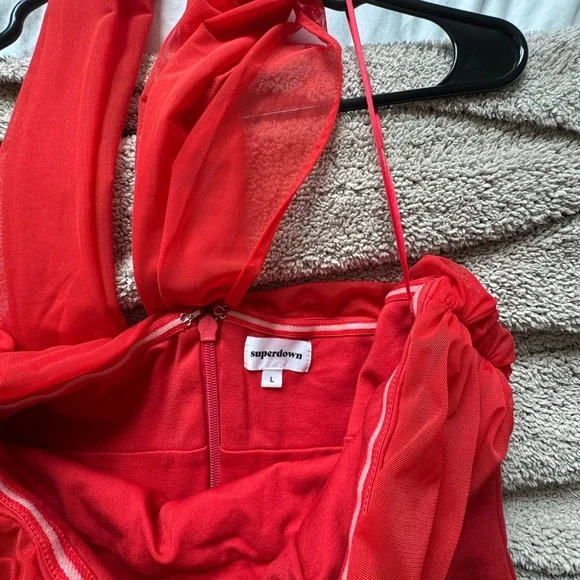 Superdown Red Strapless Bodycon Dress Night Out - Picture 3 of 4